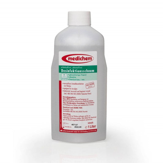 Medichem Desinfektionsschaum für Flächen - gebrauchsfertig, alkoholfrei, 1000 ml - Med-Praxisbedarf