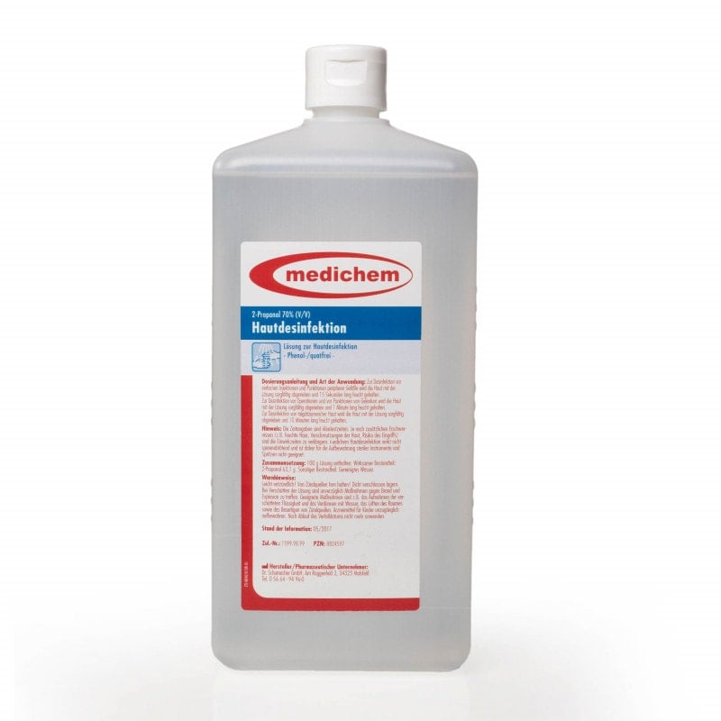 Medichem Hautdesinfektionsmittel in Flasche - schnelle Einwirkzeit, farblos - Med-Praxisbedarf