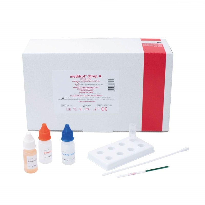Strep A Test meditrol® - Schnelltest für Streptokokken-Antigene, Immunoassay - Med-Praxisbedarf