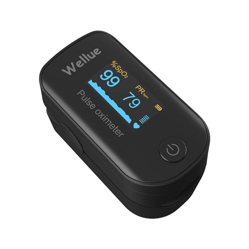 Viatom FS20F Pulsoximeter in Nahaufnahme - schwarzes Gehäuse für präzise Messung - Med-Praxisbedarf