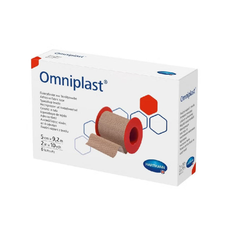 Omniplast Fixierpflaster 5cm Rolle - hautfarben, textiles Gewebe, hautverträglich - Med-Praxisbedarf